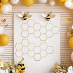 Silipull 2 Pcs 22 x 12 Inch Large Wood Honeycomb Decoration Honeycomb Wall Decor Wood Hexagon Decor Bee Wall Hanging Decoration for Living Room Garden Bedroom Office Home Party(Wood Color) by Silipull