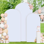 White Arch Cover Set of 3 Spandex Arch Backdrop Cover (7.2FT, 6.6FT, 6FT) Wedding Arches Backdrop Stand Covers Balloon Arched Covers Stretchy Backdrops for Baby Shower Party Birthday Banquet Decor - Image 4