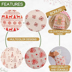 12 Pack Reusable Christmas gift bags with 15 gift tags. Gift sacks. Fabric drawstring holiday gift bags in assorted sizes. Xmas bags for presents, parties & stocking stuffers. (CE) - Image 3