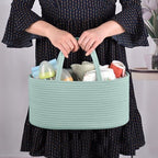 COMSE Small Woven Basket with Gift Bag and Ribbons, Gift Basket Empty, and Large Diaper Caddy Organizer for Girl Boy, Car Diaper Caddy with Handles - Image 6