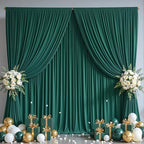 20x10FT Backdrop Curtains with Rod Pockets - Wrinkle Free Photo Stage Backdrop 4 Panels Curtains Drapes for Photography Wedding Party Baby Shower Decorations (Blackish Green) by Unknown