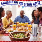 100 Pcs Patriotic Plastic Cups 12 oz, Red Blue & White Tableware - Image 5