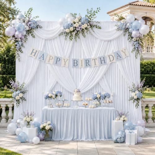 White Backdrop Curtain, 4 Panels, Each 5ft x 10ft - Image 6