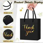Honoson 60 Pcs Mini Thank You Gift Bag with Handle Bulk,Black - Image 3