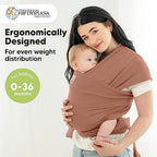 KeaBabies Baby Wrap Carrier, All in 1 Original Baby Carrier (Terracotta) - Image 2