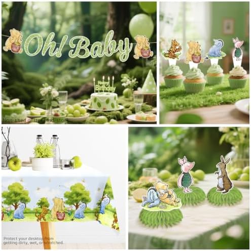 343PCS Xynic Classic Bear Baby Shower Decorations Tableware Set, 50 Guests - Image 6