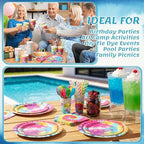 450 Pcs Tableware Set, Serve 50, Rainbow, Tie Dye - Image 5