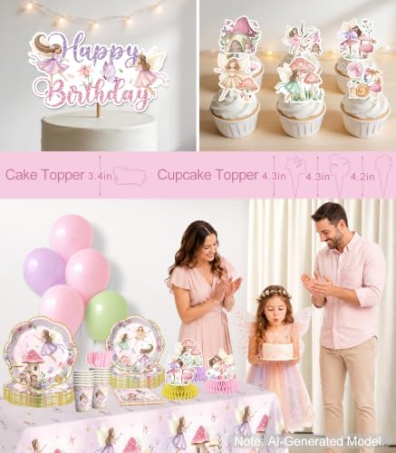 Xynic 213pcs Fairy Birthday Party Decorations for Girl, Serves 25 - Image 6