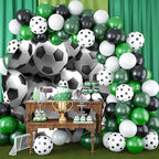 Soccer Round Arch Backdrop Cover Circle Football Backdrop Sports Theme Football Baby Shower Birthday Party Decorations Photography Background for Men Soccer Fans Kids Boys 5ft - Image 2