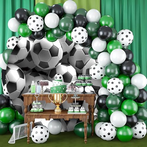 Soccer Round Arch Backdrop Cover Circle Football Backdrop Sports Theme Football Baby Shower Birthday Party Decorations Photography Background for Men Soccer Fans Kids Boys 6.5ft - Image 2