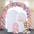 Gawicpy Wedding Arch Backdrop Stand Set Metal Arch Backdrop Stand with Wedding Arch Cover, Wedding Balloon Arch Backdrop Stand for Birthday, Baby Shower, Anniversary (White, 5.9FT+6.6FT+7.2FT) - Image 3
