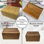 Custom Engraved Small Wooden Box, Acacia Wood Memory Boxes - Image 2