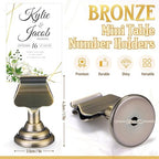 Kathfly 36 Pcs Wedding Table Number Holders Metal Bronze Place Card Holder - Image 2