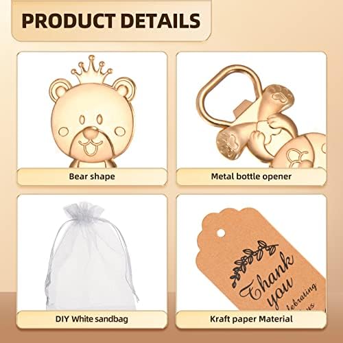 24 Pcs Bear Bottle Opener Baby Shower Favors for Guests - Image 2