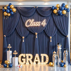 40x8ft Navy Blue Backdrop Curtain for Parties Wrinkle Free Fabric Backdrop Curtain Birthday Party Photo Backdrop Drapes for Wedding Baby Shower Bridal Shower Photography Back Drop 8 Panels 5x8FT - Image 4