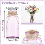 6 Pack Mason Jar Vases for Centerpieces, Purple Glass Flower Vase - Image 2