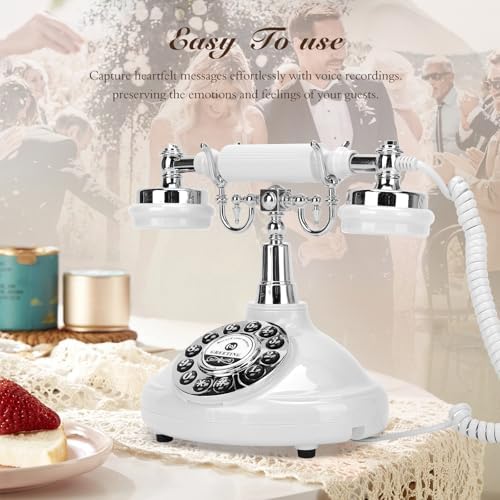 Wedding Phone Guest Book,Audio Guestbook,Vintage Wedding Guestbook Alternative,Audio Phone Guest Book for Wedding Baby Shower Retirement Graduation Birthday Party & More! (White) - Image 5