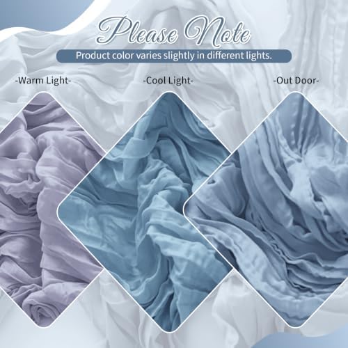 Dusty Blue Boho Cheesecloth Table Runner 12 Pack 17x108 Inch Sheer Gauze - Image 5