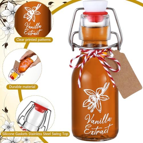 Reallnaive 12 Pack 4 oz Vanilla Extract Bottles Swing Top Glass Bottles - Image 5