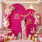 Hot Pink Arch Backdrop Cover Set of 2 Birthday Party Arch Covers 7.2 and 6ft Wedding Arch Cover Stretchy Backdrop Bridal Baby Shower Birthday Party Photo Background - Image 3