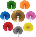 24 Pieces Multicolor Round Paper Fans by Bestage