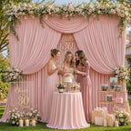 32ftx10ft Wrinkle Free Dusty Rose Backdrop Curtain - 10 Feet Photography Backdrop Drapes, Silky Polyester Back Drop Cloth for Wedding Baby Shower Balloon Arch Background - Image 7