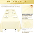 Showgeous 60x102 Inch Beige Rectangle Tablecloth 6 Pack Fit 6FT Table - Image 5