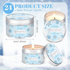 MTLEE 24 Pcs Baby Shower Candle, Snowflakes, Blue, 1.2 oz - Image 2