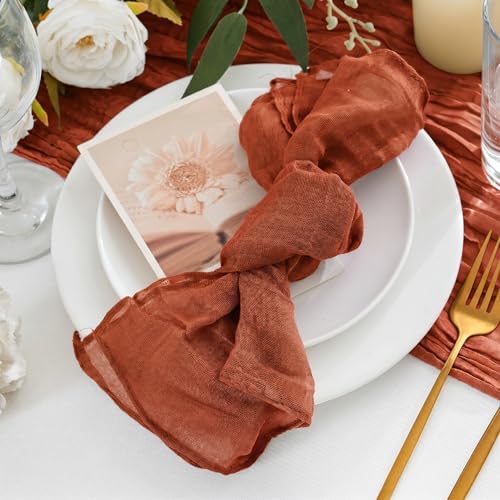 50 Pack Cheesecloth Napkins 20"x20" Terracotta Gauze Boho Napkins - Image 4