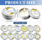 Treela 48pcs Italian Capri Lemon Scented Candle Lemon Candle Tins with Lids - Image 3