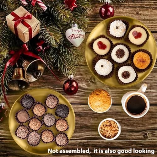 4 Tier Stainless Steel Cupcake Stand, Gold Metal Serving Tray Cake Holder Cake Display Stand for Holiday Dessert Table Decorations Birthday Party Wedding - Image 5