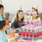 Rechargeable LED Cupcake Stand for 50 Cupcakes, 7 Colors Light Clear Cupcake Holder, 4 Tier Cupcake Tower, Acrylic Dessert Table Display Set for Weddings, Christmas, Birthday, Parties - Image 5