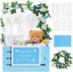Barydat Wooden Baby Shower Crate Closet Baskets for Baby Shower, Blue by home