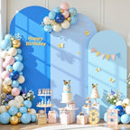 Blue Arch Backdrop Cover 3 Set-4FT, 5FT, 6FT Spandex Fitted Wedding Arch Stand Covers for Baby Shower Boys Birthday Party Wedding Ceremony Banquet Photo Arch Stand Background Decorations - Image 3