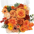 TINGE TIME Fall Artificial Flower Combo, Rose Dahlia Burnt Orange by TINGETIME