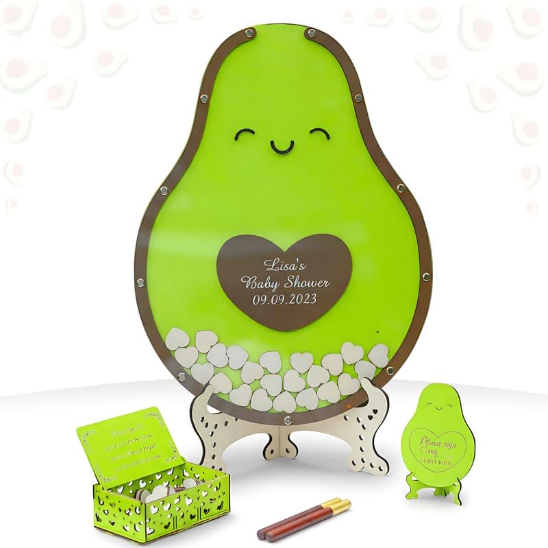 Personalized Avocado Baby Shower Guest Book Alternative Drop Box Frame by GIFTSH0PBYHELEN