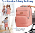 PILLANI Baby Diaper Bag Backpack - Diaper Bags for Baby Girl - Baby Shower Gifts for Girls - Large Waterproof Diaper Backpack - Pink Diaper Bag & Cute Baby Bags for Girls w/Portable Changing Pad, Pink - Image 6