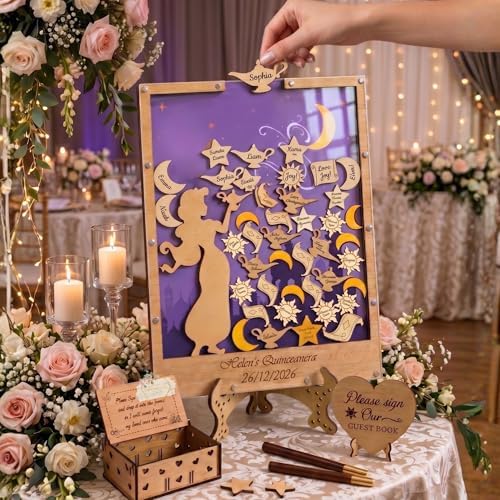 Arabian Nights Quinceanera Guest Book Alternative, Sweet 16 Sign in Frame - Image 3