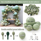 Dusty Green Teal Balloon Garland Arch Kit Double Stuffed, Dark Turquoise Aqua Sage Mist Green Balloon Different Sizes 18/12/5 Inch for Baby Shower Birthday Wedding Thanksgiving Christmas Party Decorat - Image 4
