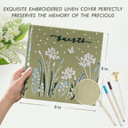 Embroidered Wedding Guest Book—The Perfect Polaroid Guest Book for Wedding Receptions, Birthdays, Baby Showers, and Special Events with 3 Photo corner stickers+ 3 DIY pens+1 Diamond Pen (green) - Image 2