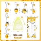 145 Pieces Bee Baby Shower Favors for Guest Honeycomb Ballpoint Pens and Keychains Gifts Bulk Retractable Honey Baby Shower Party Pens Gender Reveal Greeting Cards Souvenirs Prizes - Image 3