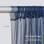 10x10ft Navy Blue Tulle Backdrop Curtain with Lights String for Parties, Sheer Photo Backdrop Drapes for Wedding Baby Shower Birthday Photography Stage Decorations - Image 6