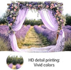 10X8FT Wedding Photography Backdrop Purple Lavender Floral Bridal Backdrop Anniversary Ceremony Wall Background Flower Girl Birthday Party Decorations Baby Shower Banner Mother's Day Photo Booth Props - Image 7