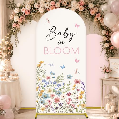 DERTE 3 Pcs Baby in Bloom Arch Backdrop Cover by DERTE