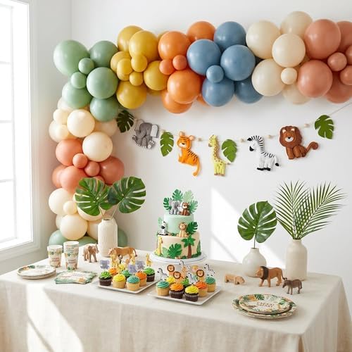 Handcrafted Safari Decor Felt Garland - 48 Inches (4 feet), Safari Animals Nursery Wall Decor, Baby Safari Nursery Decor, Safari Theme Baby Shower Decorations, Safari Wall Decor Garland - Image 6