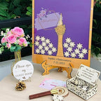 Guest Book Alternative Drop Box Frame Quinceanera, Purple Princess Tower - Image 2