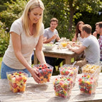 61 oz 6 Clear Plastic Candy Bar Containers with 3 Scoops Tongs - Image 4