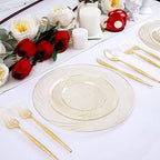 Supernal 180pcs Gold Glitter Plastic Silverware Set, Disposable Cutlery - Image 4