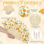 25 Pcs Orange Fruit Folding Paper Fans Bulk with Organza Bags - Image 3