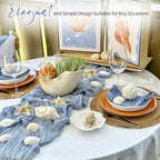 28 Pack Dusty Blue Cheesecloth Table Runner 17x108 Inch Semi Sheer Boho Gauze Cheese Cloth Fabric Table Runners, for Wedding Party Baby Shower Birthday Home Decor Garden Farmhouse - Image 6